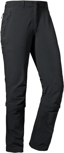 Schöffel Damen Pants Engadin1 Zip Off, elastische Damen Hose mit Zip-Off Funktion, kühlende und schnell trocknende Outdoor Hose für Frauen, black, 42 im Sale